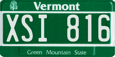 VT license plate XSI816