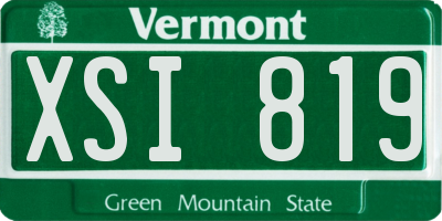 VT license plate XSI819