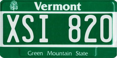 VT license plate XSI820