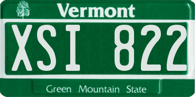 VT license plate XSI822