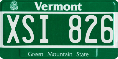 VT license plate XSI826
