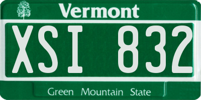 VT license plate XSI832