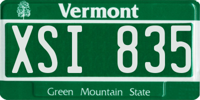 VT license plate XSI835