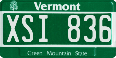 VT license plate XSI836
