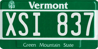 VT license plate XSI837
