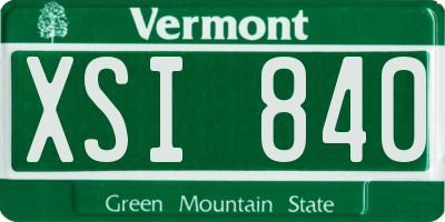 VT license plate XSI840