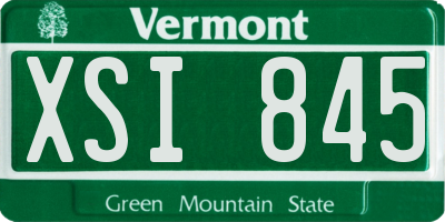 VT license plate XSI845