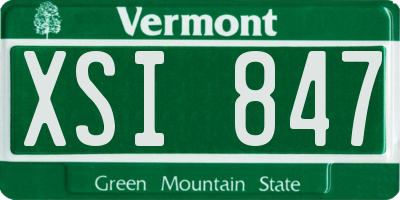 VT license plate XSI847
