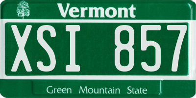 VT license plate XSI857