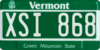 VT license plate XSI868