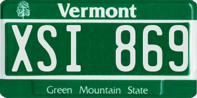 VT license plate XSI869