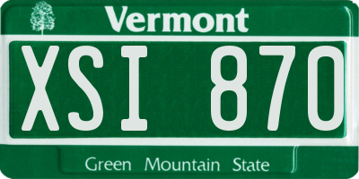 VT license plate XSI870