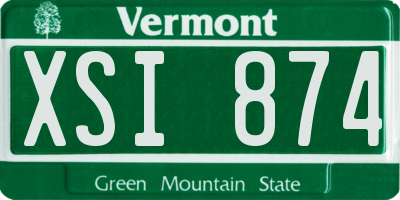 VT license plate XSI874