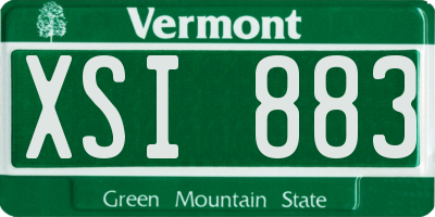 VT license plate XSI883
