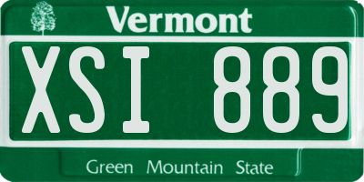 VT license plate XSI889