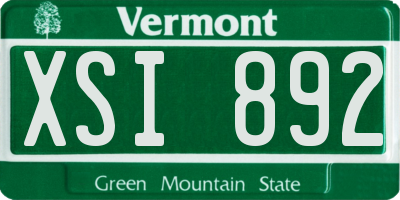 VT license plate XSI892