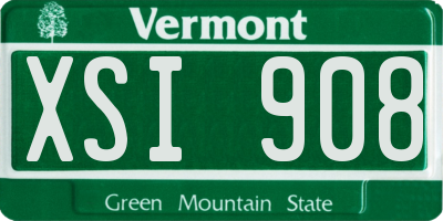 VT license plate XSI908