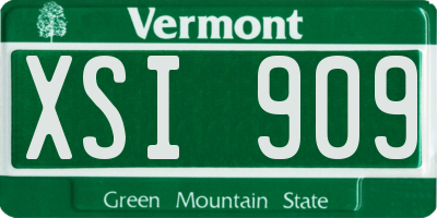 VT license plate XSI909