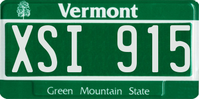 VT license plate XSI915