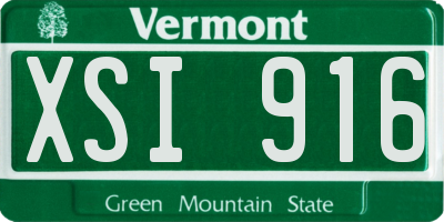 VT license plate XSI916