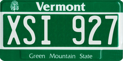 VT license plate XSI927