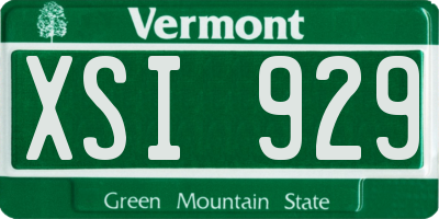 VT license plate XSI929