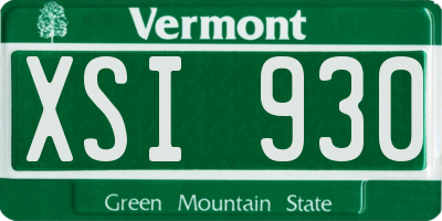 VT license plate XSI930