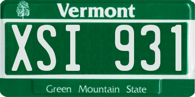 VT license plate XSI931