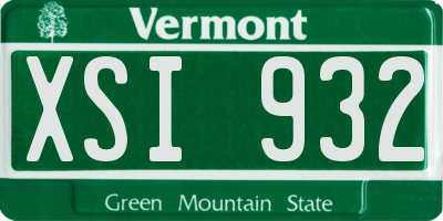 VT license plate XSI932