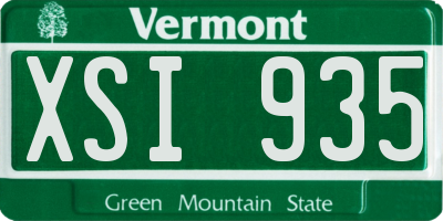 VT license plate XSI935