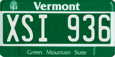 VT license plate XSI936