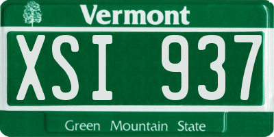 VT license plate XSI937