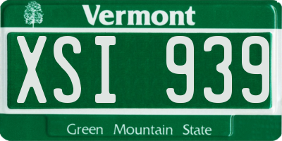VT license plate XSI939