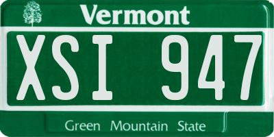 VT license plate XSI947
