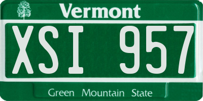 VT license plate XSI957