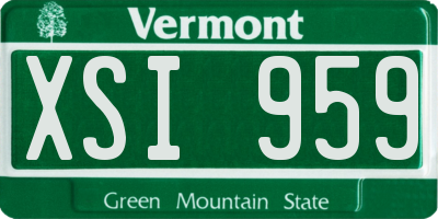 VT license plate XSI959