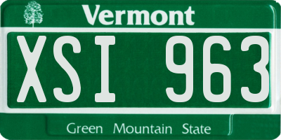 VT license plate XSI963