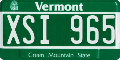 VT license plate XSI965