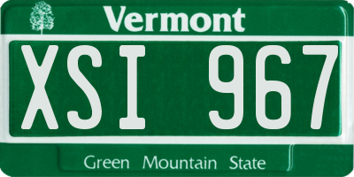 VT license plate XSI967