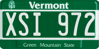 VT license plate XSI972