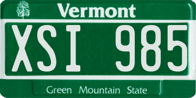 VT license plate XSI985