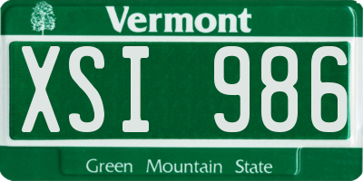 VT license plate XSI986