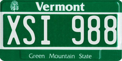 VT license plate XSI988