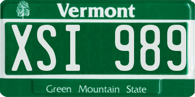 VT license plate XSI989