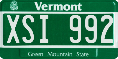 VT license plate XSI992
