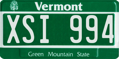 VT license plate XSI994
