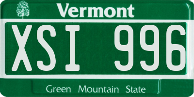 VT license plate XSI996