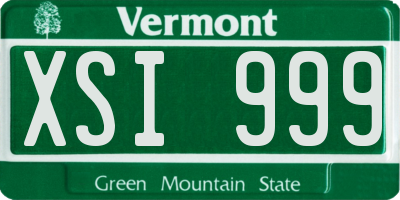 VT license plate XSI999