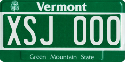 VT license plate XSJ000