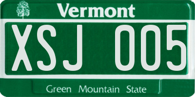 VT license plate XSJ005